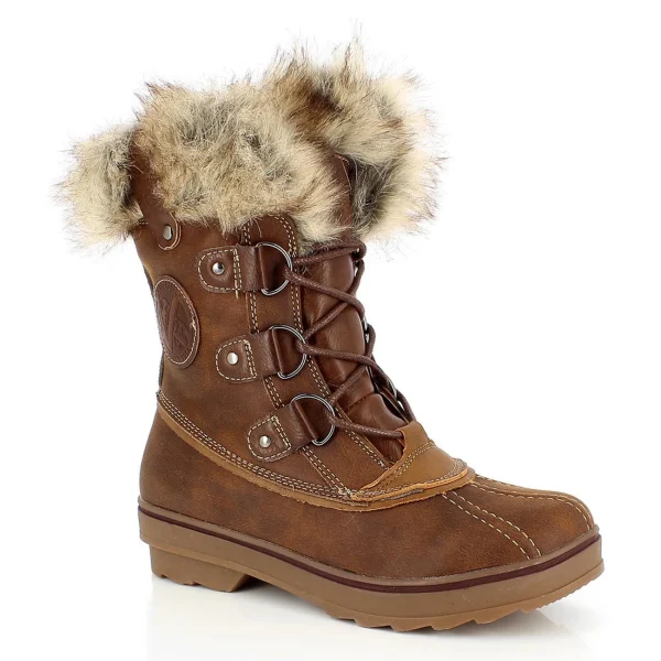 Remise 🔥 Montagne Femme Kimberfeel Bottes Mi-mollet Fourrées Camille MARRON 😉 5