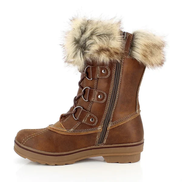 Remise 🔥 Montagne Femme Kimberfeel Bottes Mi-mollet Fourrées Camille MARRON 😉 6